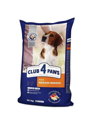 Club 4 Paws Premium Adult Medium Breed Chicken сухий корм із куркою для собак середніх порід | 6615003