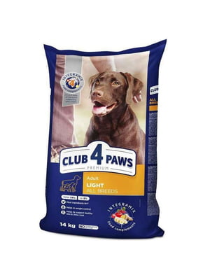 Club 4 Paws Premium Light Adult All Breeds Chicken сухий корм із куркою для собак контроль ваги | 6615014