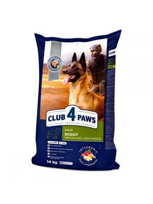 Club 4 Paws Premium Adult Scout Large&Medium Breed Chicken корм для рабочих собак больших пород | 6615015