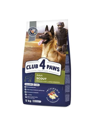 Club 4 Paws Premium Adult Scout Large&Medium Breed Chicken корм для рабочих собак больших пород 5 кг. | 6615016