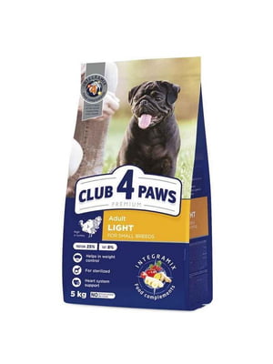 Корм для стерилізованих собак малих порід Club 4 Paws Premium Light Adult Small Breed Turkey | 6615017
