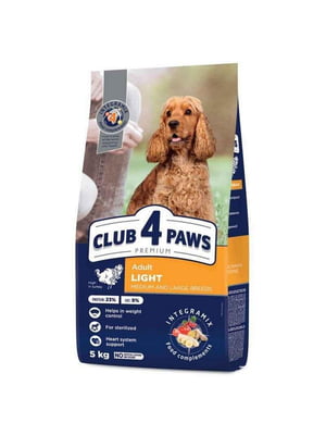 Club 4 Paws Premium Light Adult Medium&amp;Large Breed Turkey корм для стерилізованих собак | 6615018