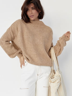 Вязаный свитер оверсайз кофейного цвета | 6615912