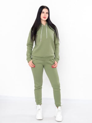 Костюм зелений з начосом: худі та штани | 6616530