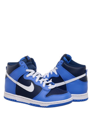 Кросівки Nike Dunk High Gs синьо-чорні | 6616900