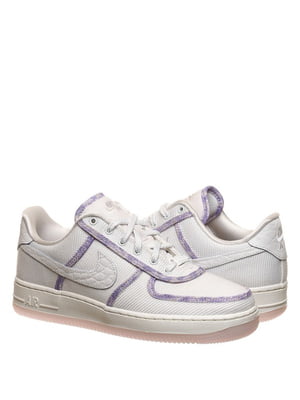 Кросівки білі з фіолетовим оздобленням Air Force 1 Low | 6616978
