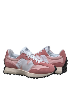 Кросівки 327 коралово-білі з логотипом | 6617007