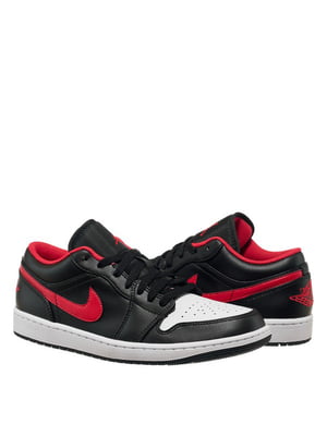 Кросівки Jordan 1 Low червоно-чорні | 6617077
