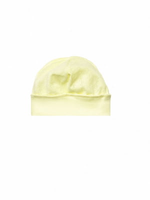 Ажурна шапочка із ніжного куліра жовтого кольору | 6618122