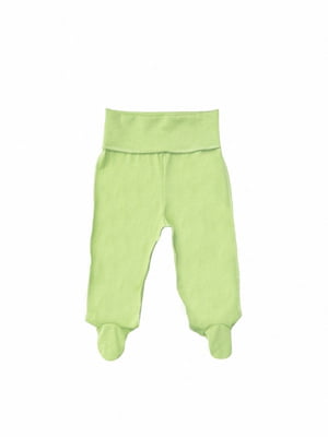 Ползунки-штанишки с носочками и широким поясом цвета зеленое яблоко | 6618178