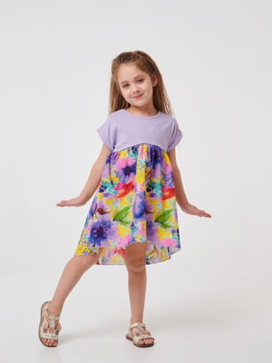 Літня сукня фіолетового кольору в квітковий принт | 6618389