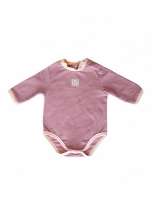 Боди-футболка с начесом пыльно-розового цвета с адгезивной нашивкой в виде милого барашка | 6618621