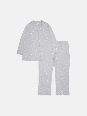 Пижама в принт: рубашка и брюки | 6619332