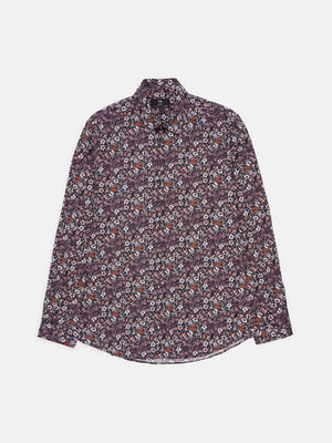 Рубашка фиолетовая в цветочный принт | 6619335