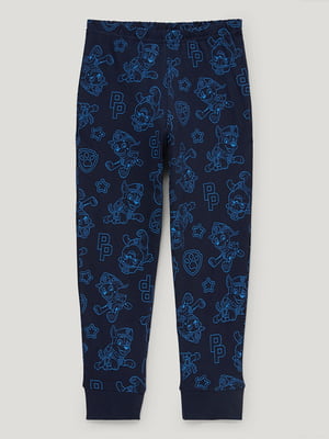 Пижамные брюки синие с принтом по всей поверхности | 6619352
