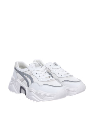 Кросівки білі з контрастним оздобленням | 6619594