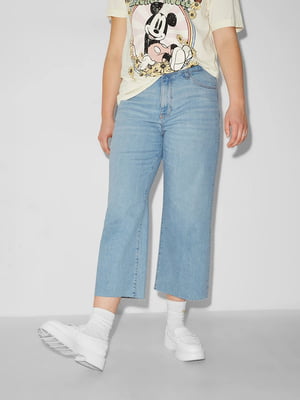 Широкі джинси з ефектом потертості | 6620065