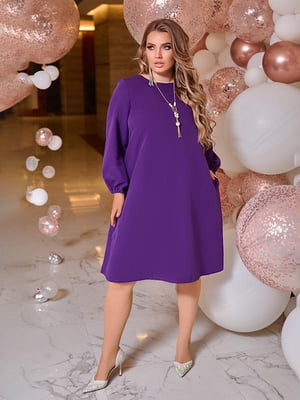 Елегантна фіолетова сукня з прикрасою | 6619388