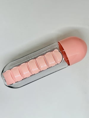 Бутылка для воды с таблетницей Pill Bottle Pink | 6620854