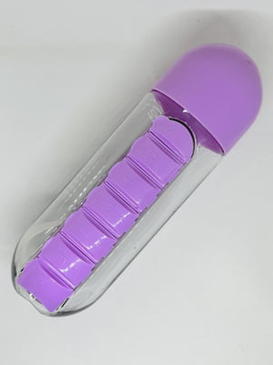 Бутылка для воды с таблетницей Pill Bottle фиолетовая | 6620855