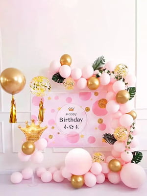 Набор воздушных шаров для фото на день рождение Pink | 6620916