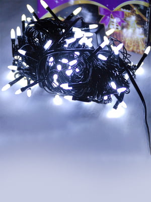 Гирлянда светодиодная LED 300 белый на черных проводах | 6620936