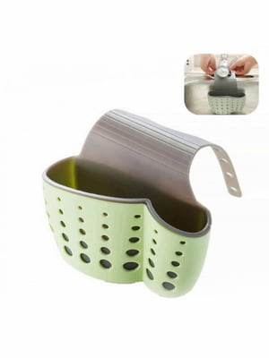 Подвесная корзинка на кран-смеситель для кухонных губок зеленая | 6621313