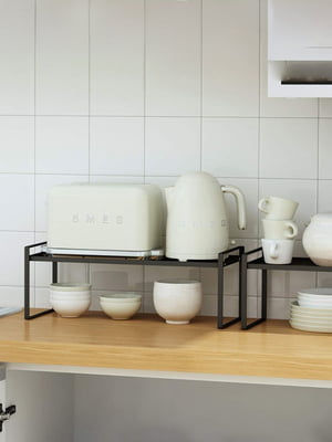 Кухонная дополнительная полочка, подставка, стеллаж под микроволновку или в шкаф металлическая (50 см) | 6621537