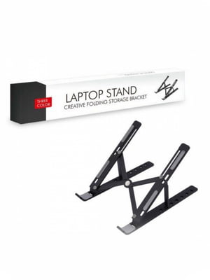 Складная пластиковая подставка для ноутбука и планшета черная | 6622321
