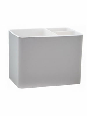 Підставка для столових приладів біло-бежева (16x10x12 см) | 6622325