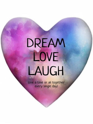 Подушка-сердце “Dream Love Laugh” | 6622528