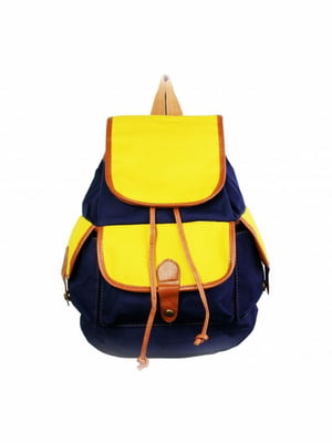 Рюкзак полотняний синьо-жовтий. | 6622787