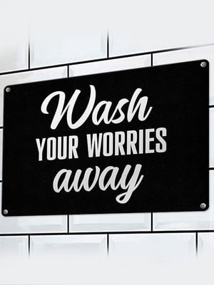 Табличка интерьерная металлическая Wash your worries away (26х18,5см) | 6622950