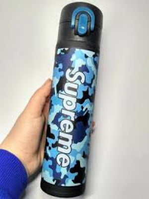 Термос bottle Supreme (400 мл) синий в принт | 6623040