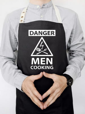 Фартух Danger men cooking чорний з написом (78 х 62 х 120 см) | 6623105