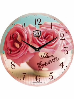 Настінний годинник Vintage Букет з Троянд в чашці | 6623330
