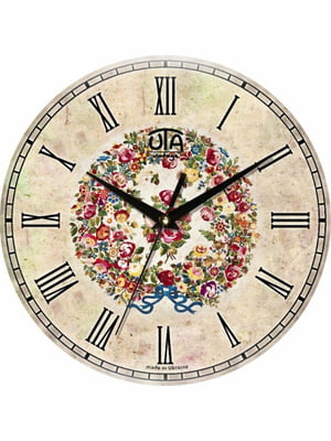 Настінний годинник Vintage Вінок польових квітів | 6623333