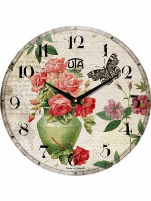 Настінний годинник Vintage Глечик з Трояндами | 6623345