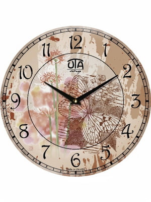 Настінний годинник Vintage Квіткова абстракція | 6623366