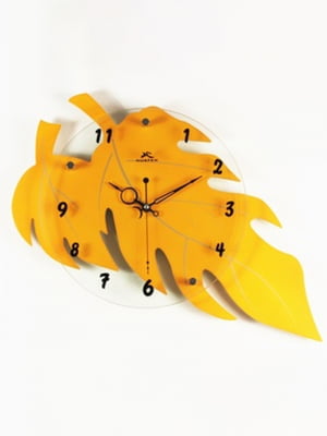 Настінний годинник Осінній листопад Yellow | 6623398