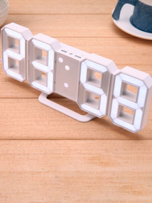 Світлодіодний цифровий годинник у вигляді цифр White clock | 6623493