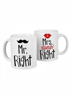 Парные чашки Mr. Right & Mrs. Always Right (330 мл) | 6623555