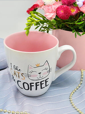 Чашка “Я люблю котов и кофе” (550 мл) | 6623688