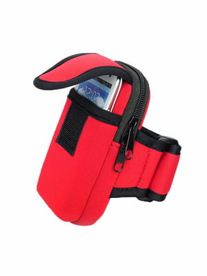 Чехол для смартфона с карманом на руку для спорта (красный) | 6623702