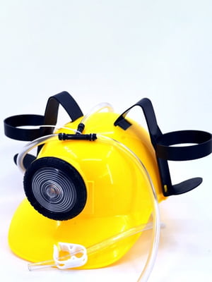 Шлем МЧСника с фонарем для пива желтый | 6623756