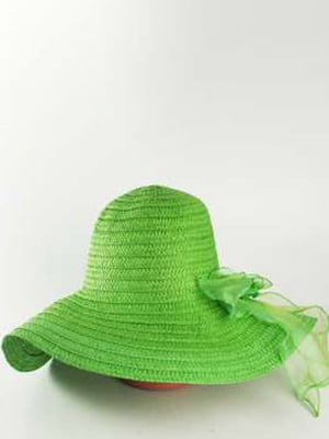 Соломенная шляпа “Силько” зеленая (46 см) | 6623780
