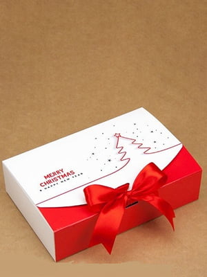 Подарункова коробка (19х13х5 см) біло-червона | 6623907