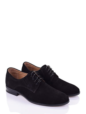 Замшеві туфлі чорного кольору на шнурівці | 6623983