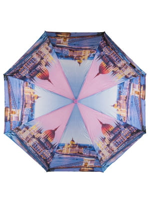 Зонт полуавтомат фиолетовый с рисунком | 6625365