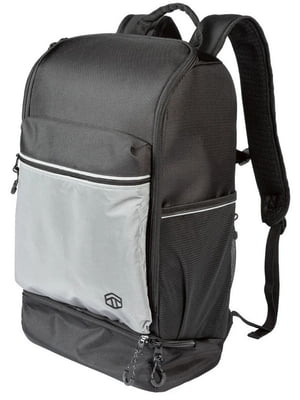 Деловой рюкзак со светоотражающими вставками черно-серый (17L) | 6625491